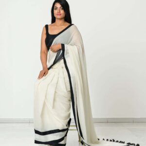 The Mal Cotton Fabric with Black Border Saree