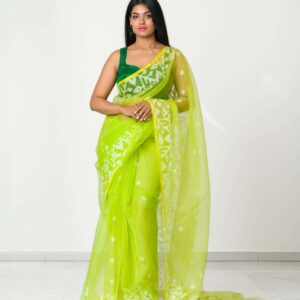Matka Maslin Saree and running Blouse