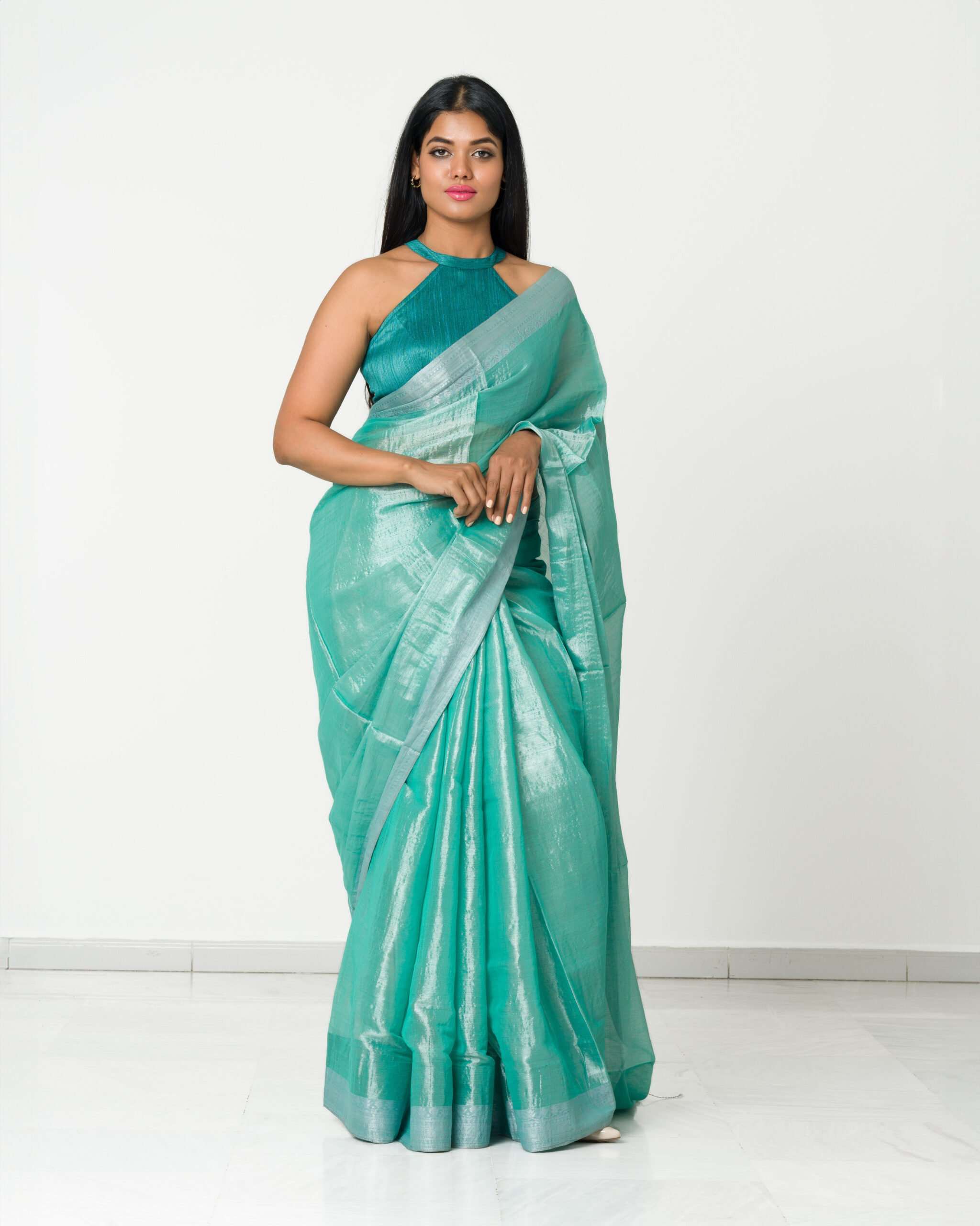Soft Tissue Zari Work Saree - Image 4
