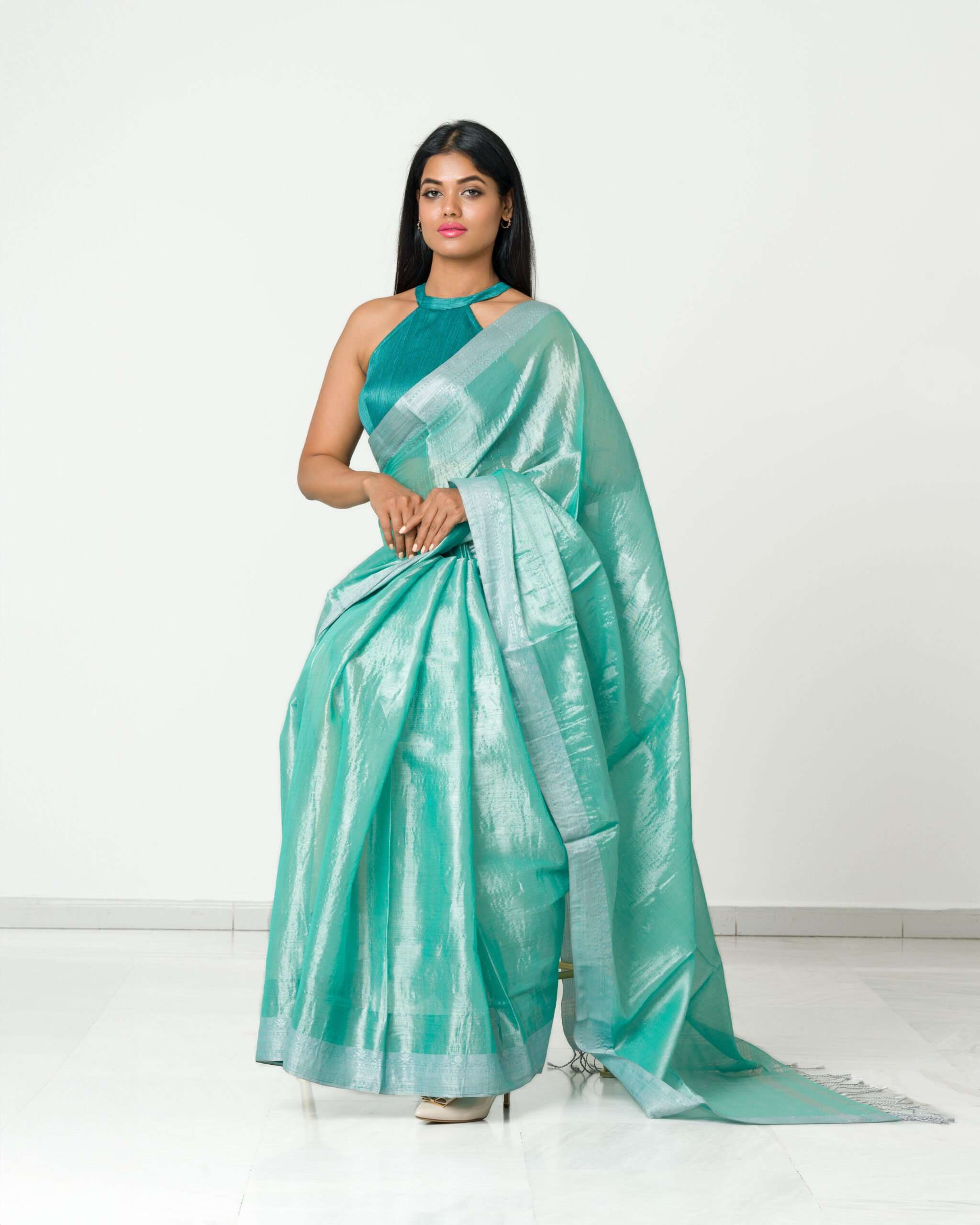 Soft Tissue Zari Work Saree - Image 3