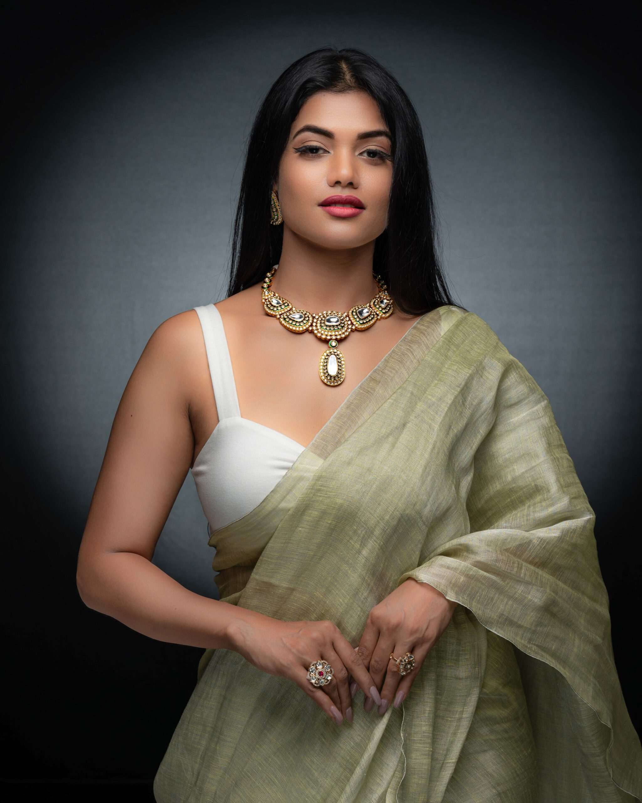 A Regal Symphony: Uncut Polki, Jadau & Meenakari Set - Image 3