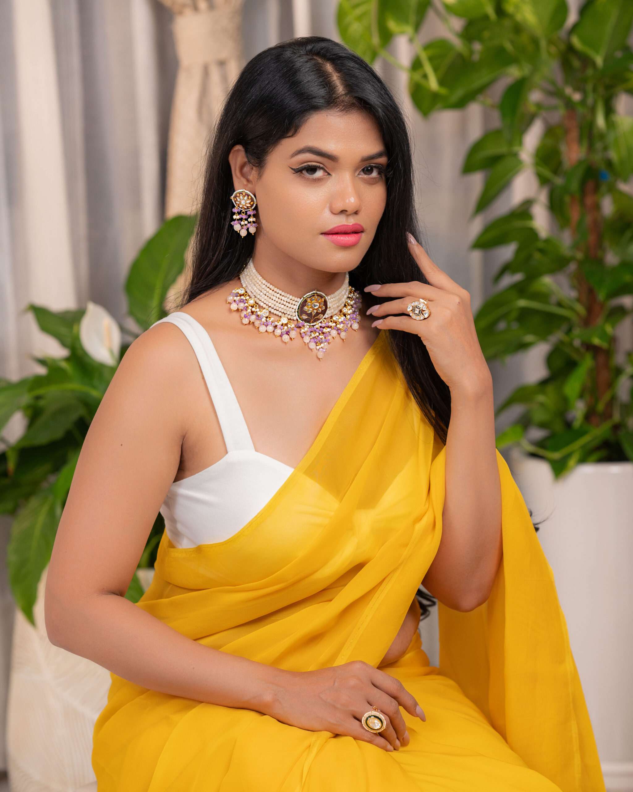 A Fusion of Nature, Brilliance, and Color: Natural Bead, Kundan & Meenakari Set - Image 3