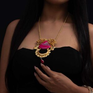 Captivating Crystal: Pink Window Druzy Necklace