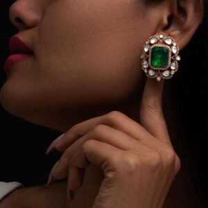 Vintage Enchantment: Big Emerald Doublet Clip-On Earrings