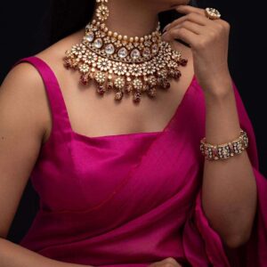 A Tapestry of Brilliance: Polki Kundan & Natural Stone Set