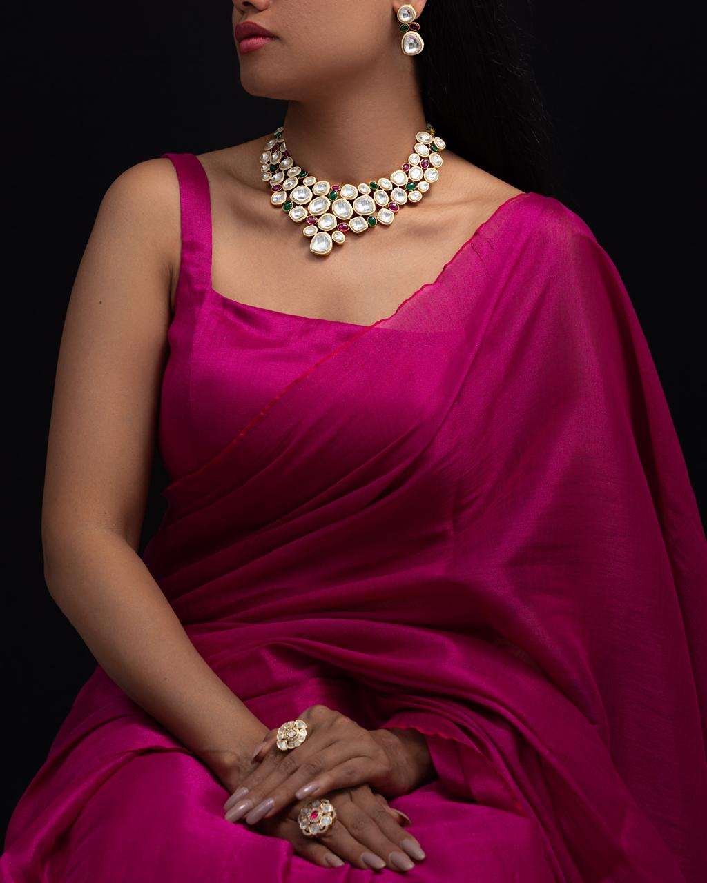 Regal Radiance: Polki Kundan Necklace Set