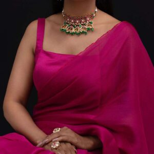 Regal Radiance: Handmade Jadau Necklace