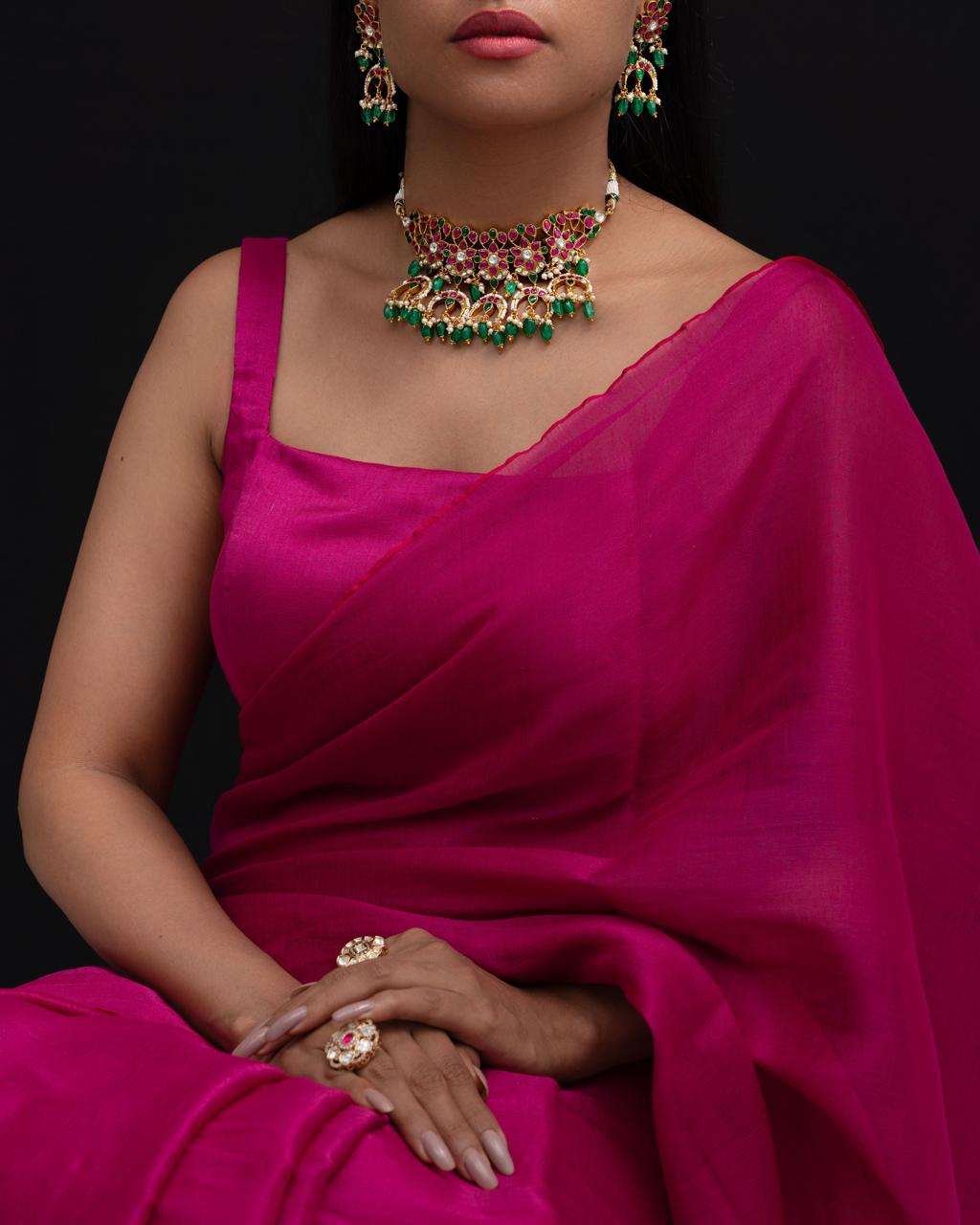 Regal Radiance: Handmade Jadau Necklace