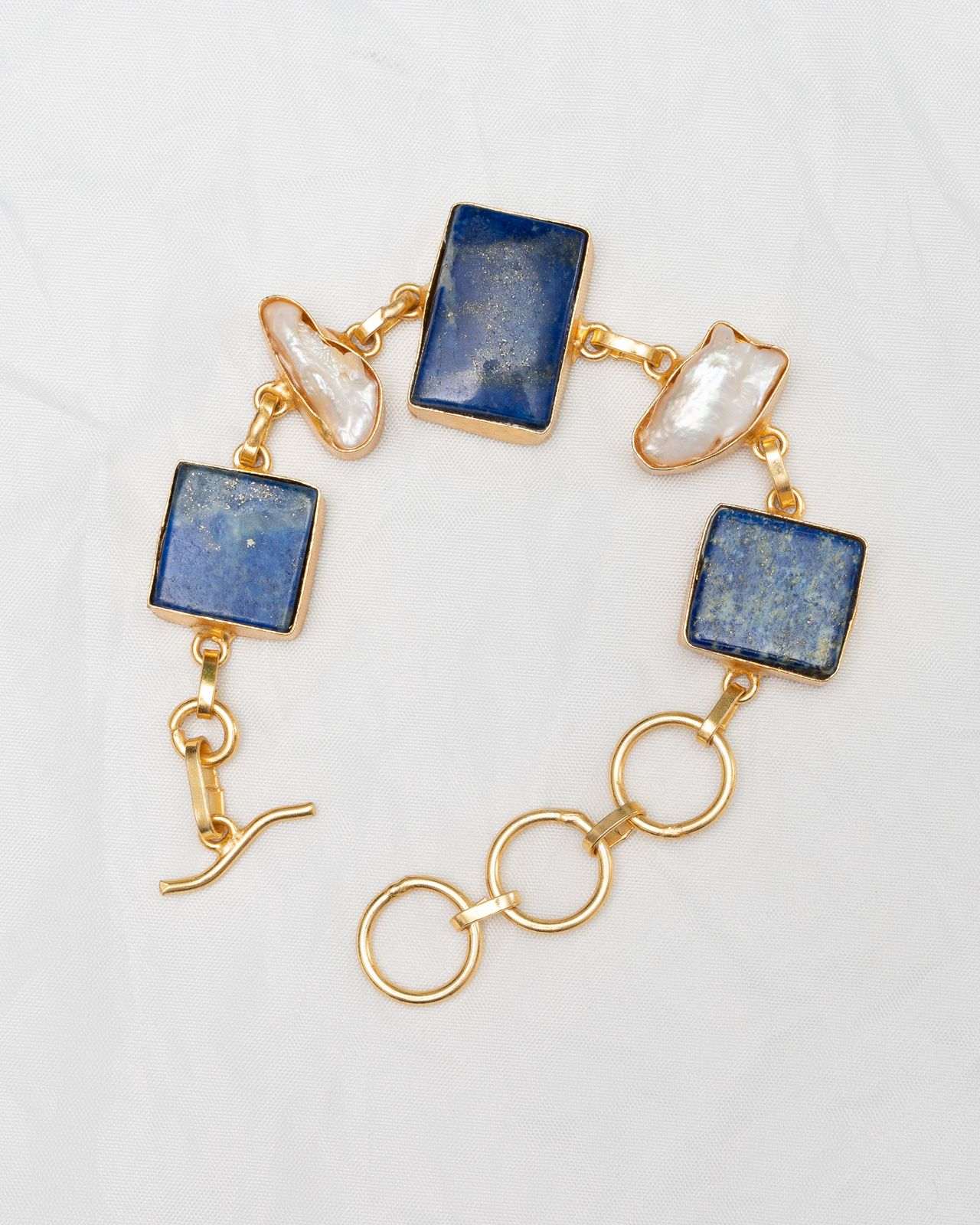 Lapis Lazuli and Pearl Bracelet