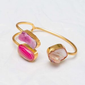Blushing Elegance: Pink Designer Calcy Bracelet