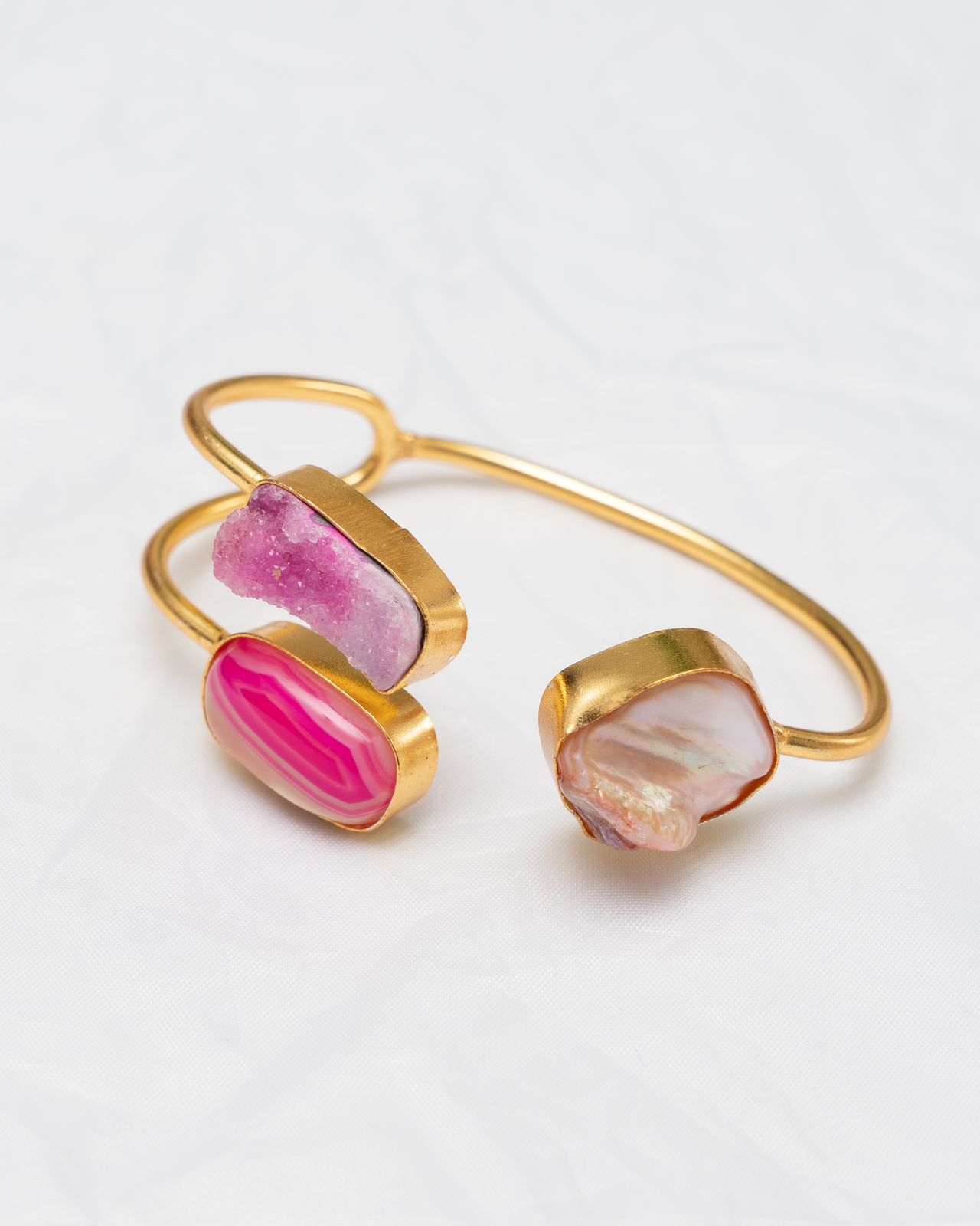 Blushing Elegance: Pink Designer Calcy Bracelet