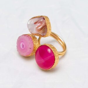 Blushing Beauty: Pink Designer Calcite Ring