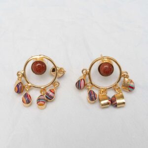 Sunstone & Rainbow Calcilica Earrings