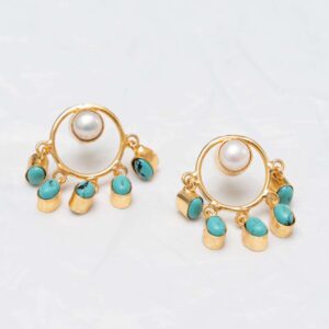 Pearl and Turquoise Earrings