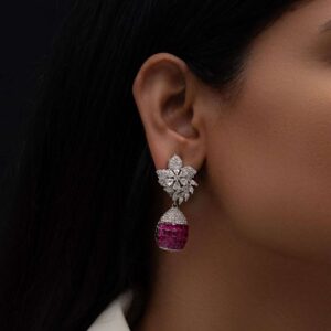 Discreet Brilliance: Cubic Zirconia Invisible Setting Earrings