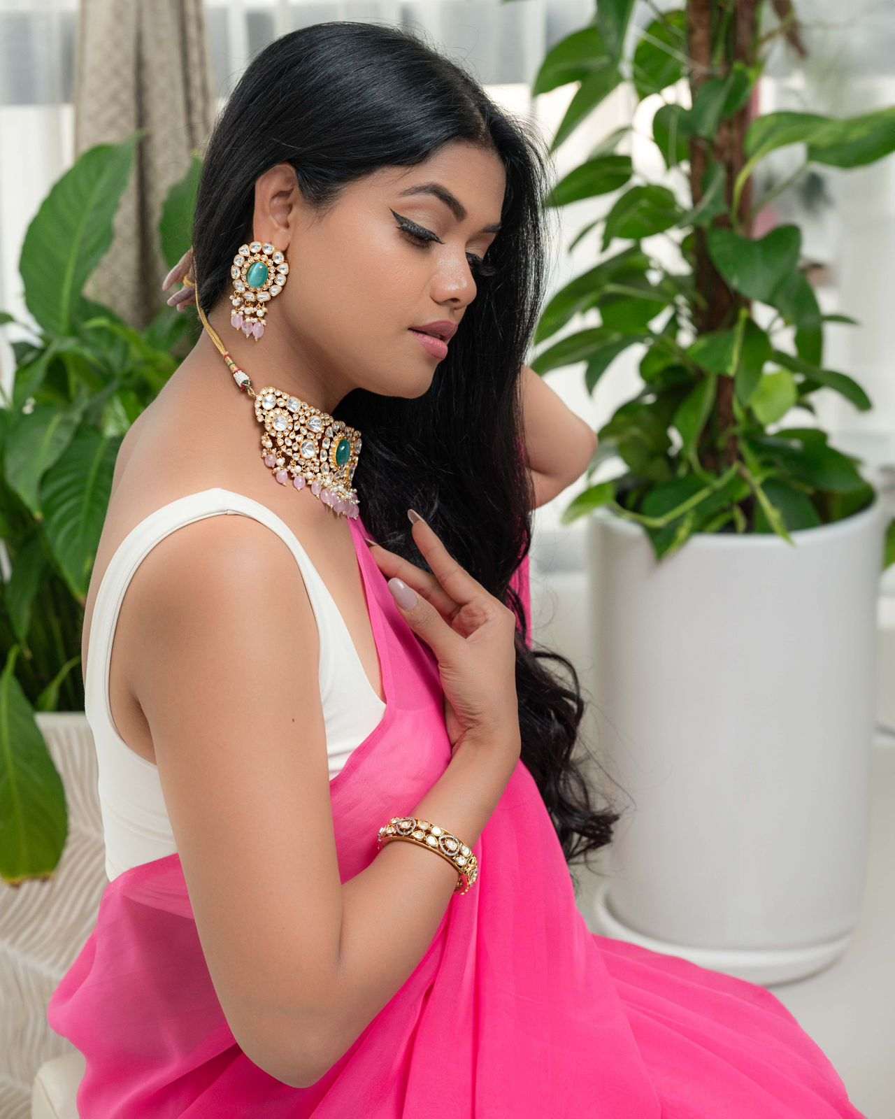 A Timeless Fusion: Polki Kundan & Natural Bead Set