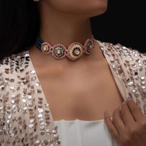 A Tapestry of Texture: Meenakari & Natural Bead Necklace Set