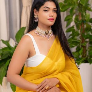 A Fusion of Nature, Brilliance, and Color: Natural Bead, Kundan & Meenakari Set