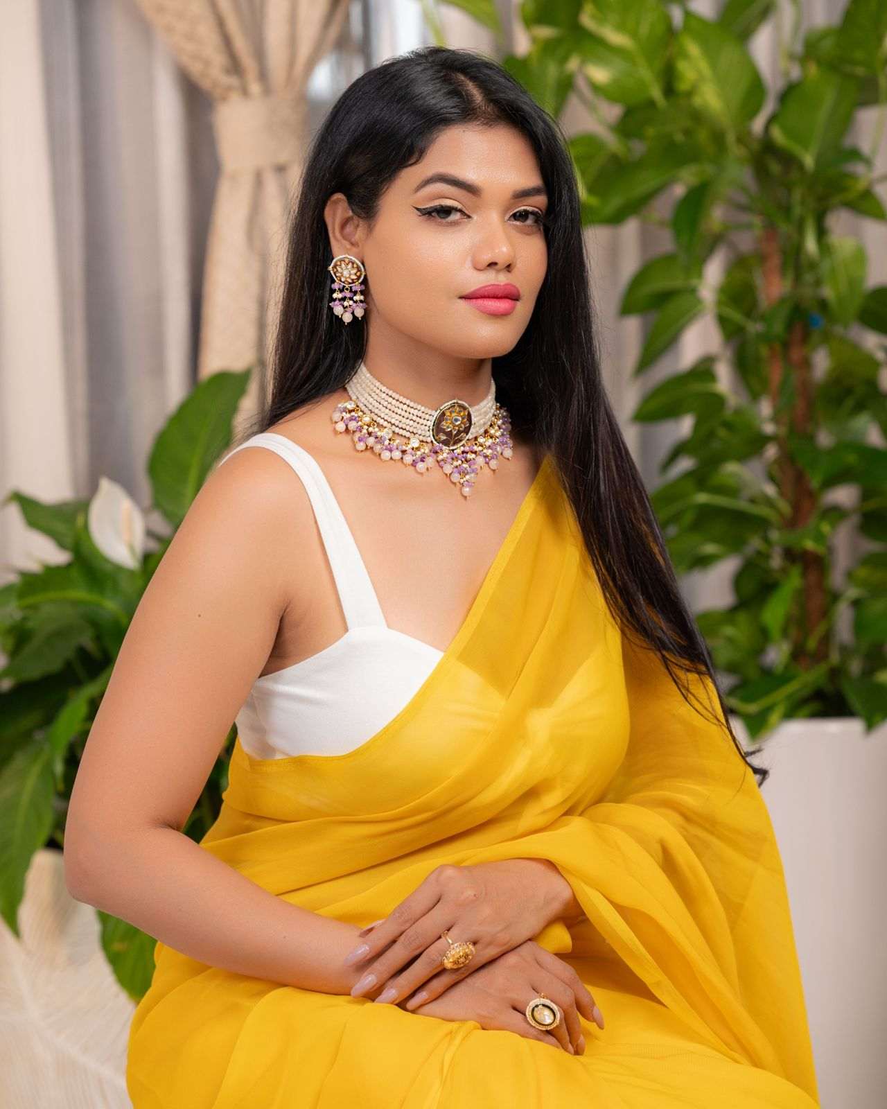 A Fusion of Nature, Brilliance, and Color: Natural Bead, Kundan & Meenakari Set