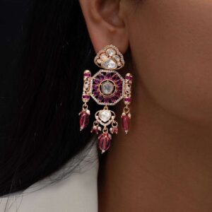 Enchanting Radiance: Rubylite Polki Earrings