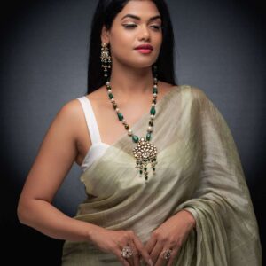 Royal Grandeur: Kundan-Meenakari Long Necklace & Delicate Earrings Set