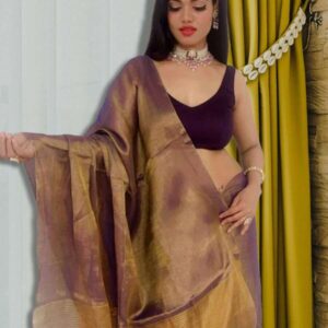 glossy linen sarees