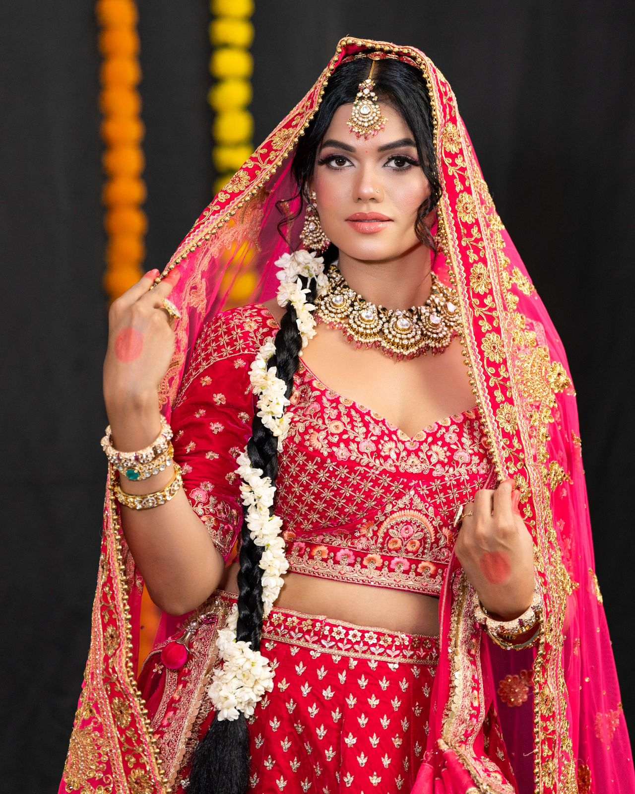 Kundan, Pearl, and Precious Stone Set with Brass Metal - Image 6