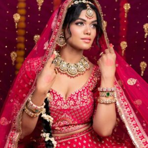 Kundan, Pearl, and Precious Stone Set with Brass Metal