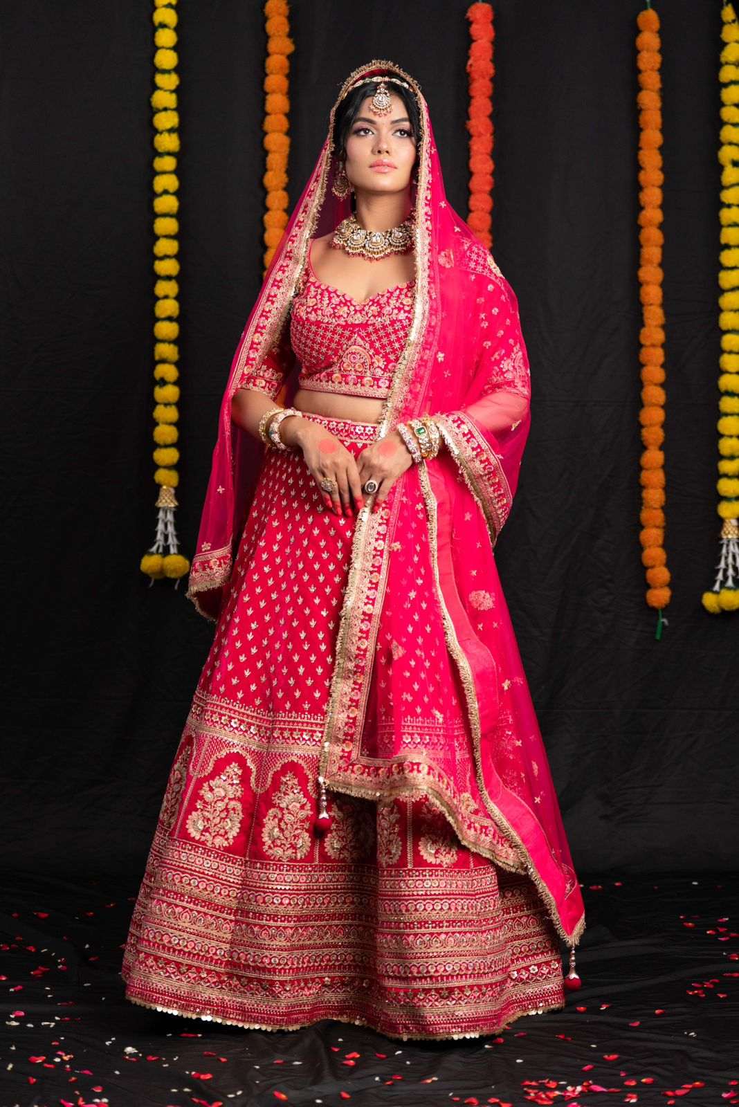 Kundan, Pearl, and Precious Stone Set with Brass Metal - Image 3