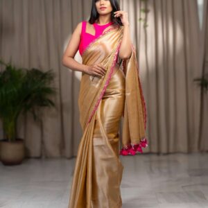 Raga Tissue with Pink Lace: A Touch of Elegance