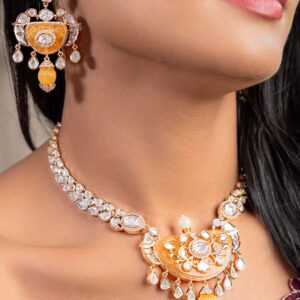 Kesariya Kritika Kundan Set: A Golden Masterpiece