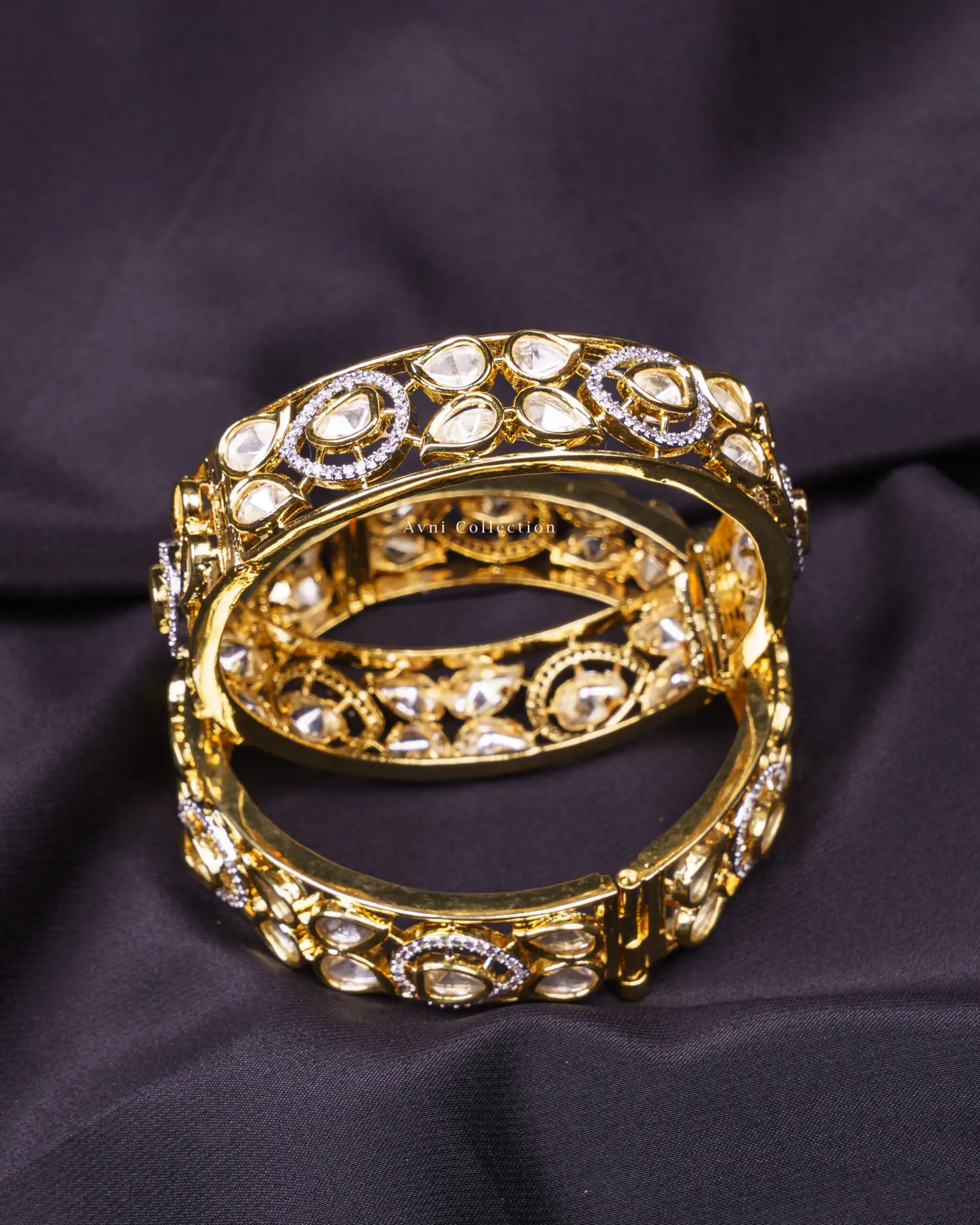 Avni Collection "Heerkani Jyoti" Bangles Jodi: Diamond-Like Radiance on Your Wrists - Image 5