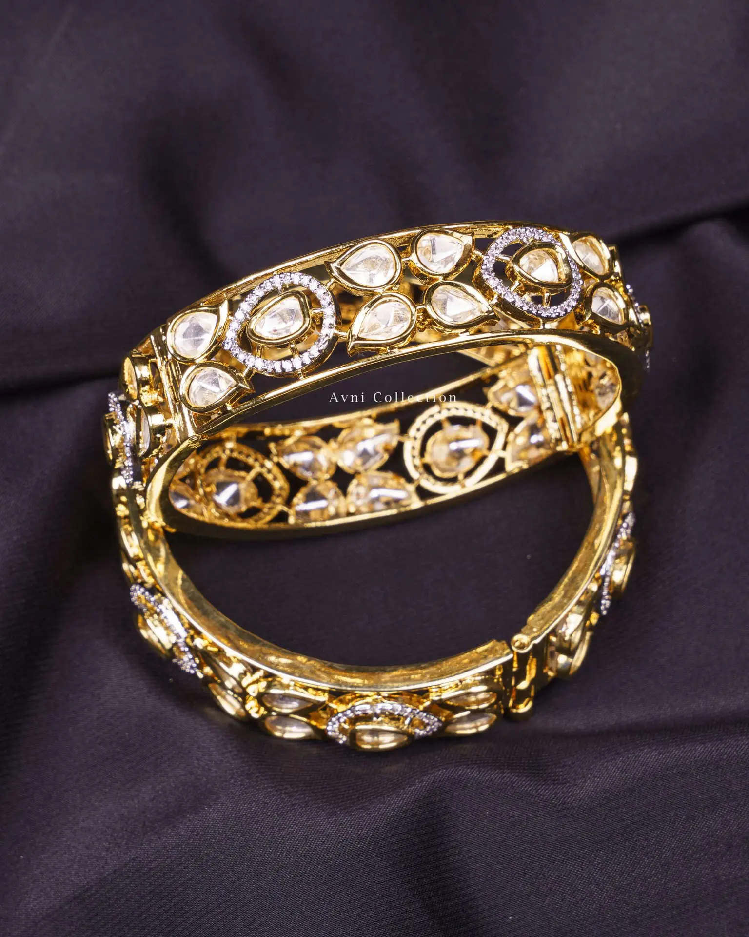 Avni Collection "Heerkani Jyoti" Bangles Jodi: Diamond-Like Radiance on Your Wrists - Image 4